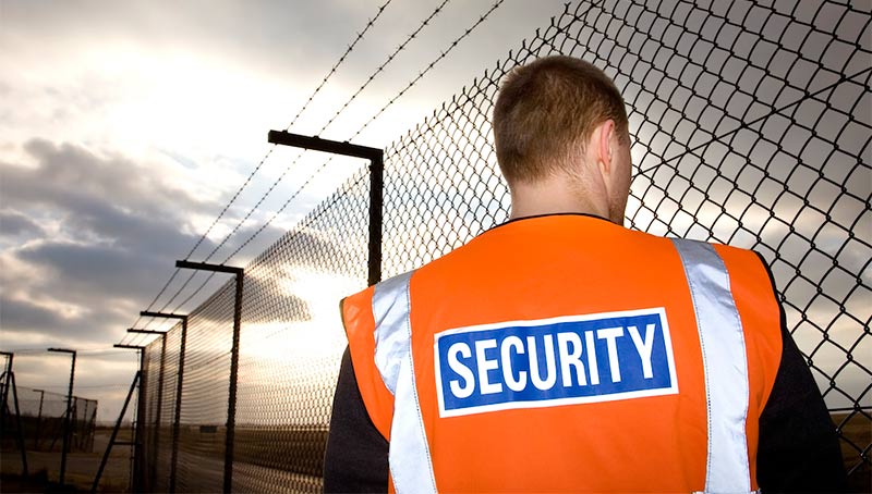 Professional security guard providing retail loss prevention